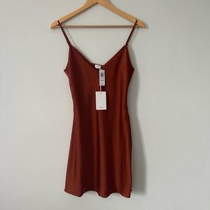 Aritzia silk mini slip dress